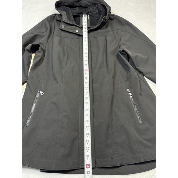 Kristen Blake Black Softshell Lined Raincoat Women’s 1X Hooded Water Resistant - Picture 8 of 9